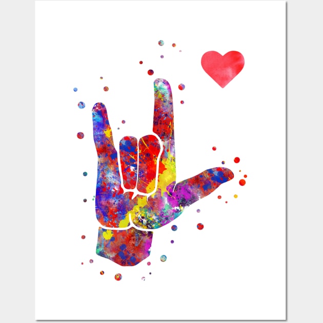 I love you ASL sign language Wall Art by RosaliArt